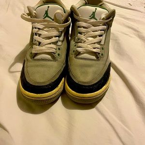 2018 Air Jordan 3 Retro Chlorophyll Green Gray Shoes